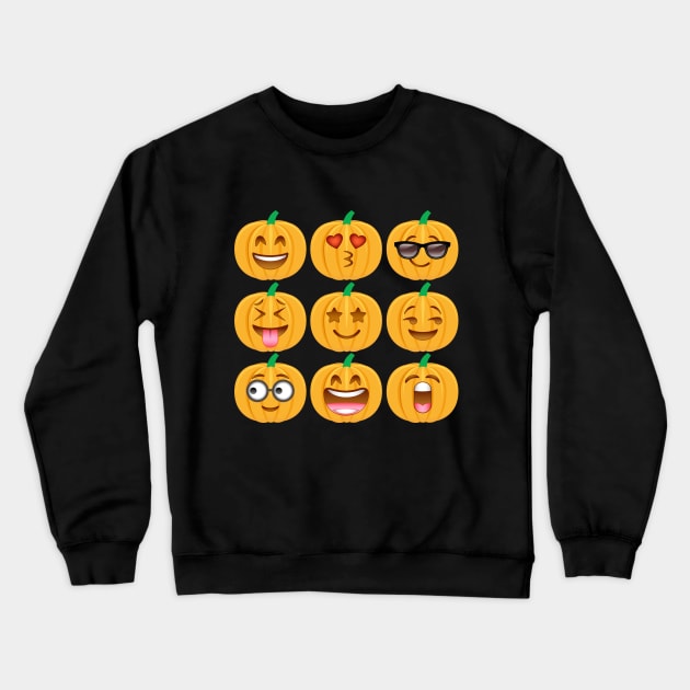 Pumpkin Emoji for Halloween and Thanksgiving Fun Crewneck Sweatshirt by SassySoClassy